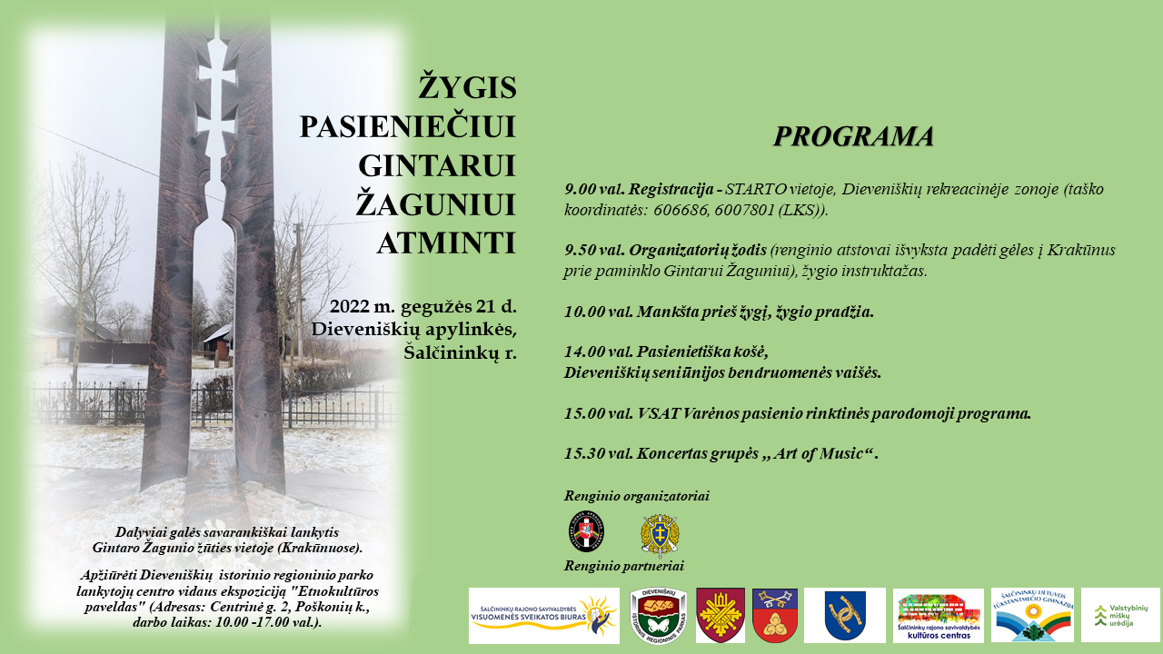 Dalyvauk pėsčiųjų žygyje skirtame atminti pasienietį Gintarą Žagunį